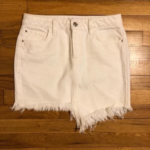 Guess White Frayed Hem Skirt